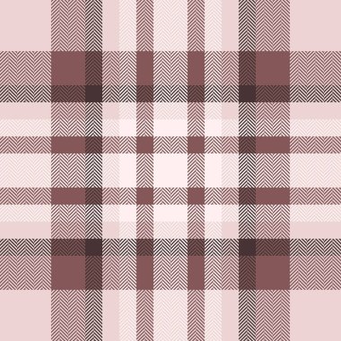 Deko arkaplan ekose vektörü, dipsiz desenli tekstil. Tartan renk dokusunu ışık ve kırmızı renk paletinde kontrol et.