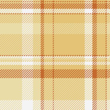 Mevsim dokusu kusursuz vektör, özelleştirilmiş kumaş desenli ekose. Kehribar ve açık renk paletinde King Tekstil arka plan tartan denetimi.