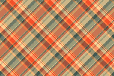 Viktorya dönemi arkaplan tartan, sicim vektörü ekosesiz. Turuncu ve pastel renkte yaz kumaşı deseni paleti.