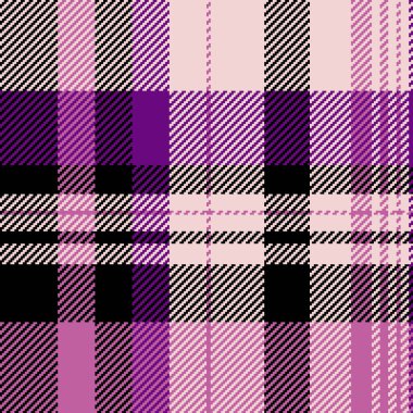 Detaylı mor ekose desenli. Karışık çekli tekstil tasarımı. Moda, geçmiş ve yaratıcı projeler için ideal. Sofistike, zarif ve zengin..