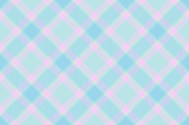 Pop doku vektörü tekstil, sevgililer günü arkaplanı kusursuz kontrol. Hafif kumaş desenli tartan ekose ve siyan renk paletini gevşet.