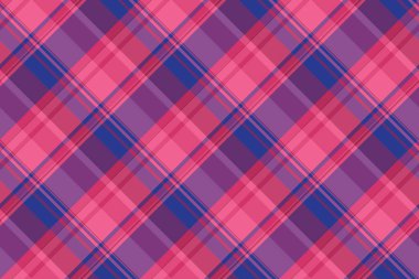 Pembe, mor ve mavi renkli canlı ekose desenli. Arkaplan, moda tasarımı ve baskı projeleri için uygun klasik bir tekstil tasarımı yakalar.