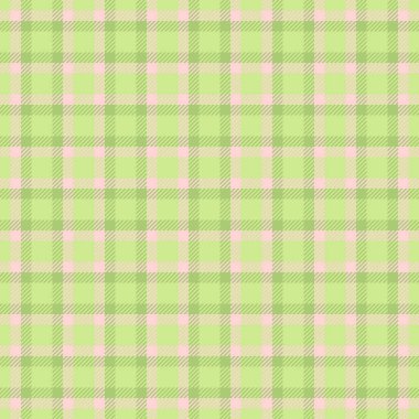 Örtülü kumaş taşıyıcısı, giysi tekstili ekose arka plan. Cazibe desen kontrolü kireç ve açık renk paletinde pürüzsüz.