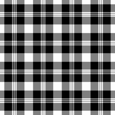 Amerikan ekoseli kumaşı, kumaş desenini kontrol ediyor. Tebrik kartı tekstil vektör arkaplanını gri ve siyah renk paletinde kontrol et.