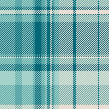 Teal ekose deseni. Özgeçmiş, giyim ve tasarım projeleri için çok yönlü tekstil. Geniş bir yaratıcı uygulama yelpazesi için samimi, klasik bir tarz.