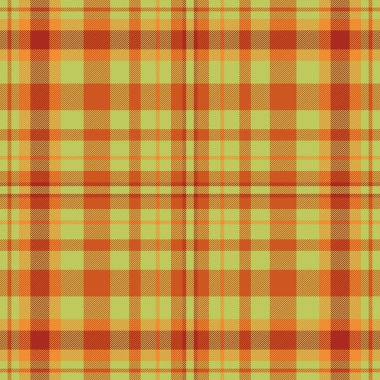 Fiber desensiz kumaş, indirimli vektör arkaplan tartanı. Turuncu ve kireç rengi paletteki kumaş dokusunu kontrol et.