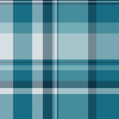 Uzun vektör kumaş arka plan, estetik desenli tekstil dikişsiz. Küçük tartan desenli ekoseli Cyan ve açık renkli gri palet..