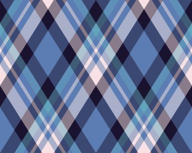 Argyle geometrik eşkenar dörtgenin kusursuz deseni. Harlequin duvar kağıdı tasarımını kontrol et. Web geçmişi için klasik elmas şekilli tekstil malzemesi, baskı kumaşı, kazak, ambalaj kağıdı, hediye kartı, davetiye.