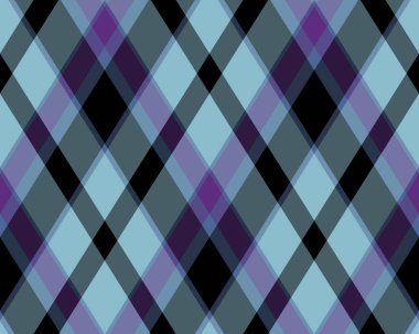 Argyle geometrik eşkenar dörtgenin kusursuz deseni. Harlequin duvar kağıdı tasarımını kontrol et. Web geçmişi için klasik elmas şekilli tekstil malzemesi, baskı kumaşı, kazak, ambalaj kağıdı, hediye kartı, davetiye.