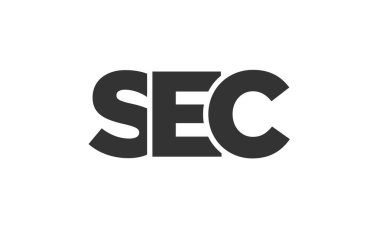SEC logo tasarım şablonu güçlü ve modern kalın metinlerle. Basit ve minimal tipografi içeren ilk tabanlı vektör logosu. Modayı takip eden şirket kimliği markalar için ideal..