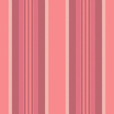 Renkli çizgiler, tekstil arka plan, ayrıntılı desensiz şerit. Kırmızı ve antika beyaz renk paletinde kaliteli kumaş vektör dikey dokusu.