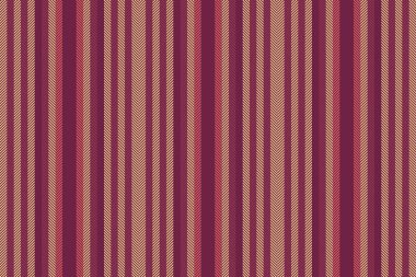 Klasik çizgili tekstil modeli, popüler dikey arka plan vektörü. Pembe ve kırmızı renk paletinde Hsa desenli dikişsiz kumaş çizgileri.