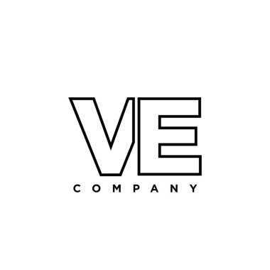 Son moda V ve E harfi, VE logo tasarım şablonu. Şirket kimliği için asgari monogram tabanlı logotype.