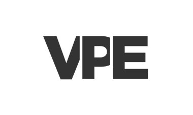 Güçlü ve modern kalın metinli VPE logo tasarım şablonu. Basit ve minimal tipografi içeren ilk tabanlı vektör logosu. Modayı takip eden şirket kimliği markalar için ideal..