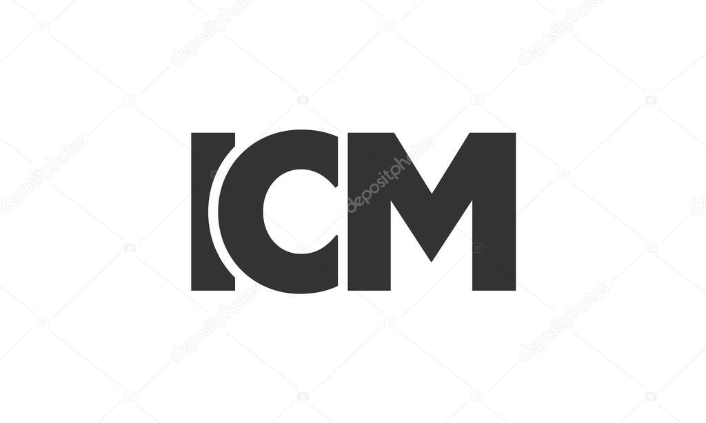 ICM logo design template with strong and modern bold text. Initial based vector logotype featuring simple and minimal typography. Trendy company identity ideal for businesses brand presence.