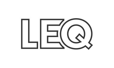 LEQ logo tasarım şablonu güçlü ve modern kalın metinlerle. Basit ve minimal tipografi içeren ilk tabanlı vektör logosu. Modayı takip eden şirket kimliği markalar için ideal..