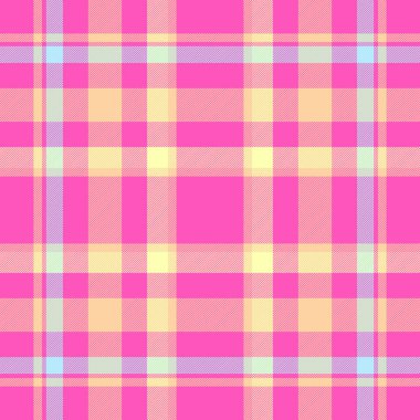 Pembe, sarı ve mavi çizgileri kesişen canlı ekose desenli. Oyuncu, eski ve moda, tasarım ya da arka plan kullanımı için uygun. Çok yönlü göz alıcı.