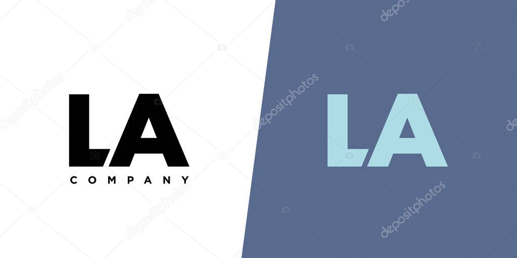 Trendy letter L and A, LA logo design template. Minimal monogram initial based logotype for company identity.