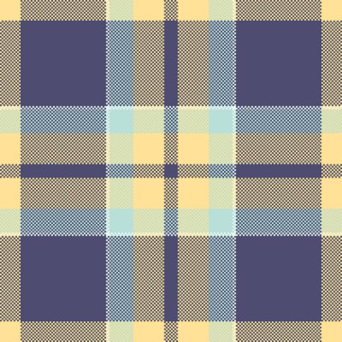 Yatıştırıcı renklerde soyut pikselleştirilmiş ekoseli desen. Özgeçmiş, web tasarımı, giyim ve yaratıcı projeler için çok yönlü tekstil tasarımı klasik, dokulu bir his gerektirir..