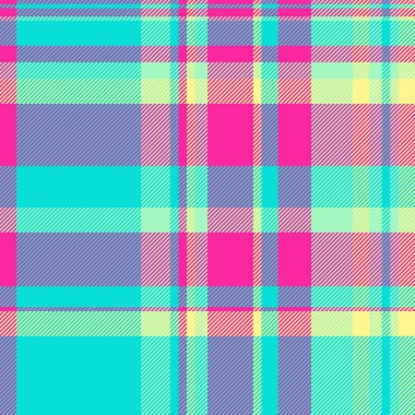 Canlı ekose desenli. Kumaş efektli renkli bir arka plan tasarımı. Tekstil, duvar kağıdı veya moda baskısı için grafiksel kaynak.