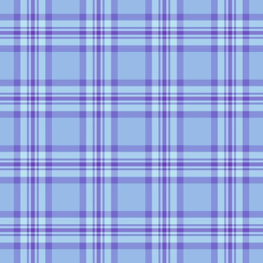 Akan vektör tekstil dokusu, asimetrik tartan ekose arka plan. Azul mavi ve açık renk paletinde kumaşın pürüzsüz deseni kontrol et.