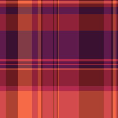 Diğer vektör ekoseli desen, tartan dokusunu kontrol et. Kırmızı ve rio kırmızı renk paleti ile lifsiz tekstil arkaplanı.