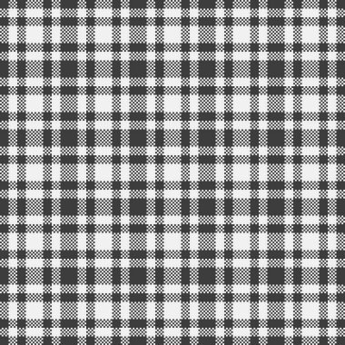 20 'ler vektör tartanı, kart dokusunu kontrol ediyor. Gri ve beyaz renk paletinde biçimli kumaş ekoseli arka plan.