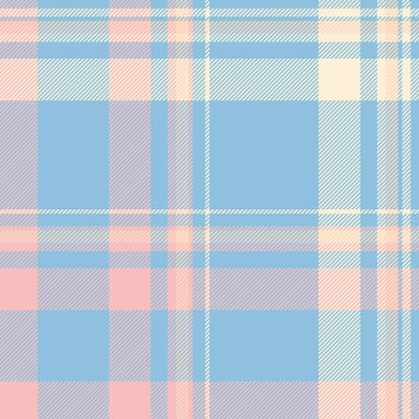 Pastel ekose desenli. Kusursuz tekstil tasarımı. Mavi, pembe, bej. Geçmişleri, kumaşları ya da dokuları için çok yönlü. Konfor, gelenek ve tarzı temsil eder..