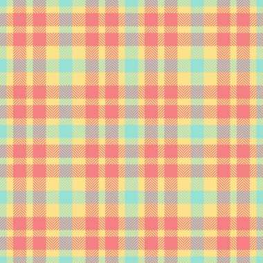Pastel ekose desenli. Kesişen çizgileri olan tekstil tasarımı, renkli ve çok yönlü bir arkaplan yaratıyor. Kumaş, duvar kağıdı veya arka plan için kullan.