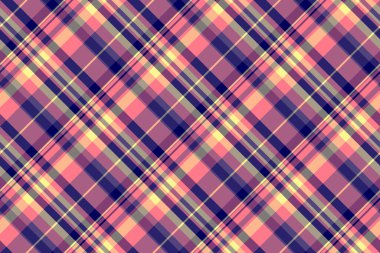 Xmas tekstil kumaş ekose, folklor dokusu pürüzsüz. Pembe ve çivit rengi paletinde sert desen vektör denetimi.