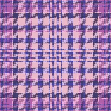 Klasik ekose desenli. Yumuşak pembe, mor ve mavi renkler moda, tekstil veya tasarım projeleri için sakinleştirici, çok yönlü bir arkaplan oluşturur.