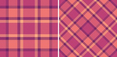 Canlı pembe ve şeftali desenli ekose desenler sergiliyor. Tekstil baskıları, web sitesi geçmişi ya da moda çizimleri için mükemmel..