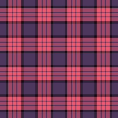 İnce kumaş vektör deseni, iyi tartan dikişsiz doku. Pembe ve kırmızı renk paletinde şık arka plan tekstil ekoseli denetimi.