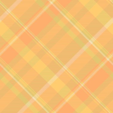 Yeni doğan kusursuz ekose kumaş, süslemeli vektör desenli kumaş. Turuncu ve kehribar rengi palet ile Arap dokusu tartan arkaplan tekstili.