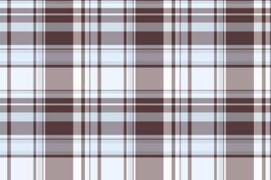 Kartpostalsız arka plan vektörü, düzenli desen desenli ekose. Gri ve açık renk paleti ile kumaş tartan tekstil kontrol.