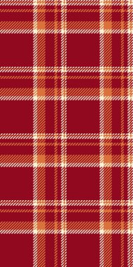 Plank vektör ekose dokusu, kusursuz şablon kontrolü göster. Mendil, kırmızı ve turuncu renk paleti ile tekstil arka plan tartanı.