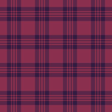 Noel kartı desenli tartan kumaş, eflatun kumaş ekose kumaş. Pembe ve kırmızı renk paletinde düzgün vektör şablonunu kontrol et.