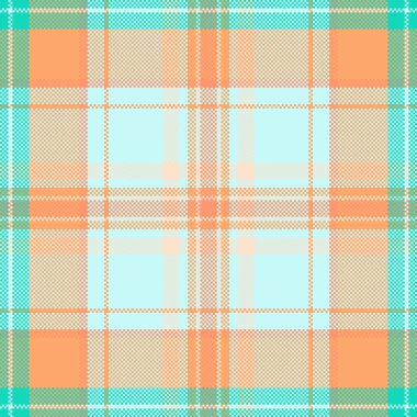 Ponço desenli vektör arka plan, armoni dikişsiz tekstil tartan. Modelleme deseni ekose kumaşı ışık ve turuncu renk paletinde kontrol et.