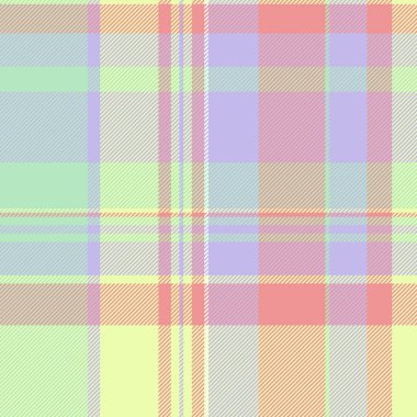 Her gün tekstil desenli ekose, düz kumaşlı, ekoseli kumaş. Işık ve kireç rengi paletinde uzun kontrol arkaplan dokusu vektörü.