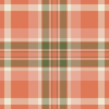 Kusursuz tekstil üretimi, izolasyon kontrolü kumaş dokusu. Kırmızı ve açık renk paletinde şaşırtıcı vektör ekose desenli tartan.