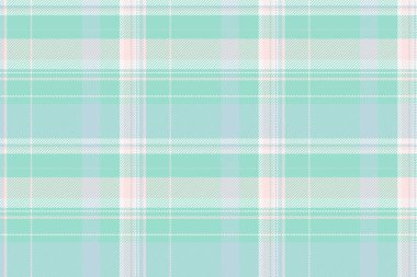 Meksika kusursuz vektörü kontrol et, kumaş arkaplan ekoseli dekore et. Gök mavisi ve açık renk paletinde yumuşak tartan tekstil deseni.
