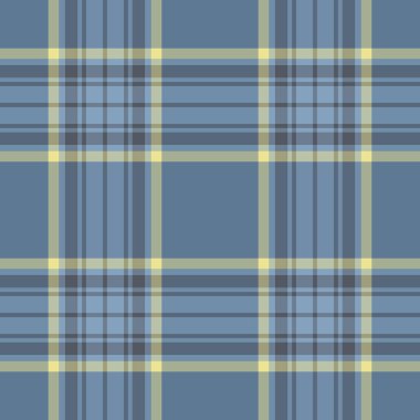 Tartlı ekose kumaş, terzi kumaşı arka plan tekstili. Pastel ve cyan renk paletinde temel desenli kusursuz vektör.