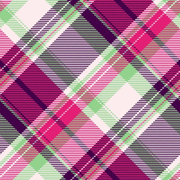 Renkli ekose desenli. Pembe, mor ve yeşil renklerde kusursuz tekstil tasarımı. Geleneği, tarzı ve samimi titreşimleri temsil eder. Arkaplan, kumaş ve tasarım projeleri için ideal.