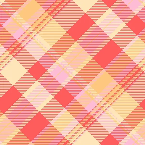 Dikiş vektör kontrol kumaşı, düzgün arkaplan dikişsiz tekstil. Aşınmış desenli ekose desenli tartan kırmızı ve mokasen renk paleti.