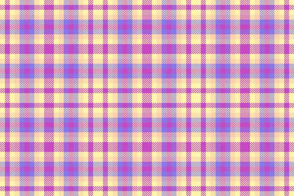 Tartan desenli doku, Afrika tekstil vektörünü kontrol et. Sarı ve morumsu renk paletinde ekosesiz kumaş arkaplan.
