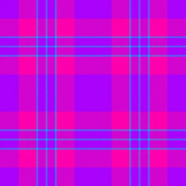 Mor, mor ve cyan renginde kalın, canlı bir tartan deseni. Özgeçmiş, tekstil veya göz alıcı bir doku arayan modern tasarım projeleri için idealdir.