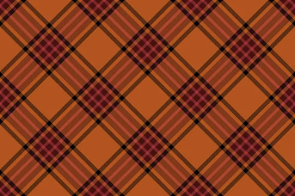 Pano vektörü kusursuz desen, köpek dişi dokusu tekstili. Turuncu ve koyu renk paletinde arkaplan ekose kumaş ekran efekti.