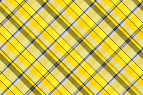 Dişi tartan kumaş desenli, yazın kusursuz kontrol vektörü. Sarı ve parlak renk paletinde el yapımı desen ekose arka plan tekstili.