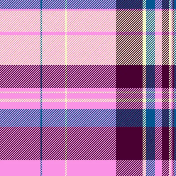 Japon desensiz ekose kumaş, reklam tekstili kumaş kontrolü. Arkaplan tartan vektör dokusunu pembe ve koyu renk paletinde kat.