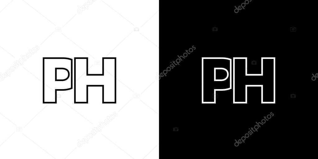 Trendy letter P and H, PH logo design template. Minimal monogram initial based logotype for company identity.